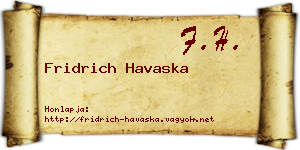 Fridrich Havaska névjegykártya
